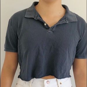 Vintage cropped collared top